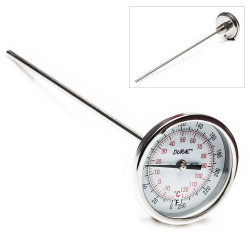 Bel-Art H-B DURAC Bi-Metallic Dial Thermometer; -20 to 120C (0 to 250F), 1/2 in. NPT Threaded Connection, 75mm Dial