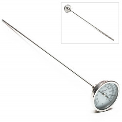 Bel-Art H-B DURAC Bi-Metallic Dial Thermometer; 0 to 200F, 1/2 in. NPT Threaded Connection, 75mm Dial