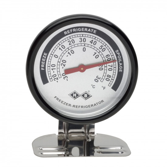 Bel-Art, H-B DURAC Bi-Metallic Refrigerator/Freezer Thermometer; -30 to 30C (-20 to 80F); Stainless Steel Case Bel-Art, H-B DURAC Bi-Metallic Refrigerator/Freezer Thermometer; -30 to 30C (-20 to 80F); Stainless Steel Case