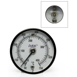 Bel-Art, H-B DURAC Bi-Metallic Surface Temperature Thermometer; 10/400C (50/750F), 50mm (2 in.) Dial, Double Magnet