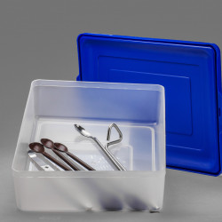 Bel-Art Multipurpose Polypropylene Tray with Snap-On Lid; 8 x 10¾ x 3 in.