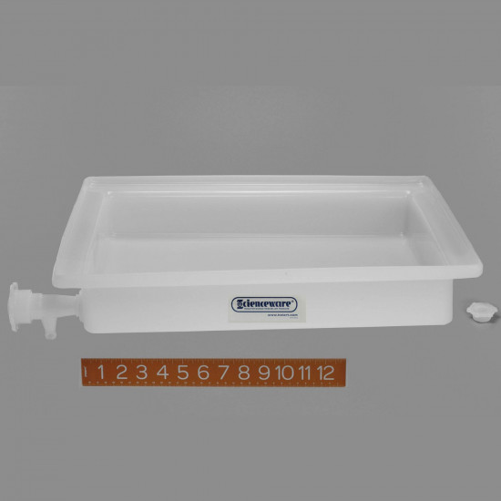 Bel-Art General Purpose Polyethylene Tray with Faucet; 16 x 20 x 3 in.