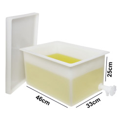 Bel-Art Heavy Duty Polyethylene Rectangular Tank with Top Flanges and Faucet; 18 x 13 x 10 in.