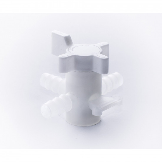 Bel-Art Three-Way Fluoroplastic Stopcock for 10mm Tubing; 8mm Bore Bel-Art Three-Way Fluoroplastic Stopcock for 10mm Tubing; 8mm Bore