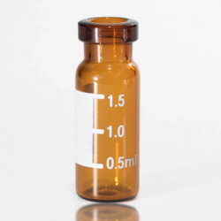 INNOTEG 2mL Amber Crimp Top Glass Vial, WrtOn & Graduated, φ11mm, φ11.6*32mm, 100/pk