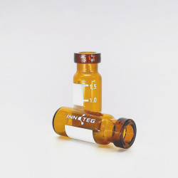 INNOTEG 2mL Amber Crimp Top Glass Vial, WrtOn & Graduated, φ11mm, φ11.6*32mm, 100/pk