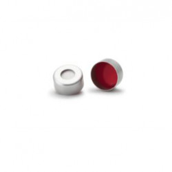 INNOTEG Sliver Open Top Aluminium Cap; Red PTFE/White Silicone Septum, φ11mm, 100/pk