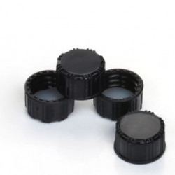 INNOTEG Black Screw Solid Top PP Cap; Natural Color PTFE/Natural Color Silicone Septum, φ24mm, 100/pk