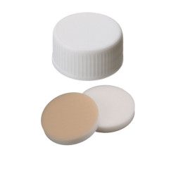 INNOTEG White Screw Solid Top PP Cap; Natural Color PTFE/Natural Color Silicone Septum, φ24mm, 100/pk