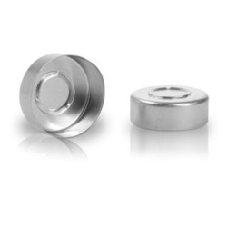 INNOTEG 20mm Sliver Magnetic Open Top Aluminium Cap; Central Hole 10mm, φ20mm, 100/pk