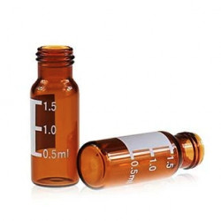 INNOTEG 2mL Amber Screw Neck Glass Vial, Grade A, WrtOn & Graduated, φ9mm, φ11.6*32mm, 100/pk