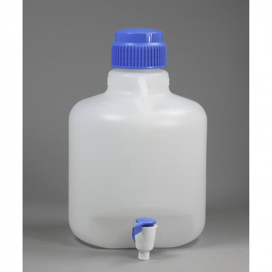Bel-Art Autoclavable Polypropylene Carboy with Spigot; 10 Liters (2.6 Gallons)
